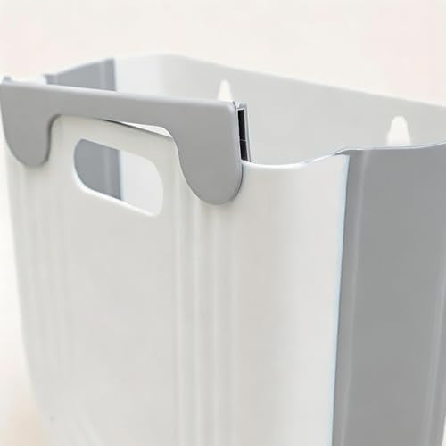 Collapsible Waste Bin for Kitchen, Kitchen Trash Can, Wall Mounted Waste Bin for Kitchen & Bathroom, Grey - color: Grey