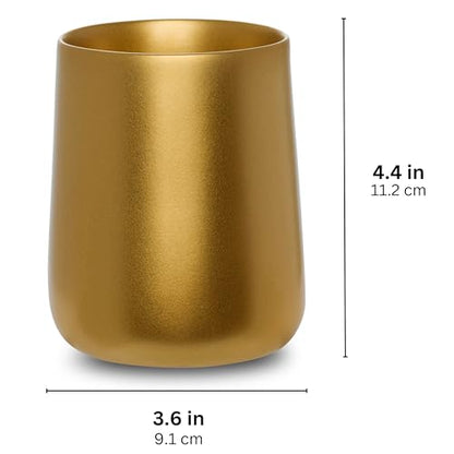 Yew Design Gold Bathroom Toothbrush Holder Cup - Round - color: Round Gold