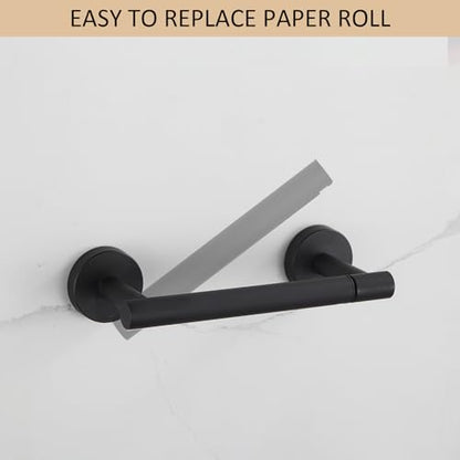 BGL Toilet Paper Holder Black Wall Mount, Bathroom Toilet Paper Holder Matte Black SUS 304 Stainless Steel, Double Post Pivoting Toilet Paper Roll Holder for Bathroom RV - color: Matte Black