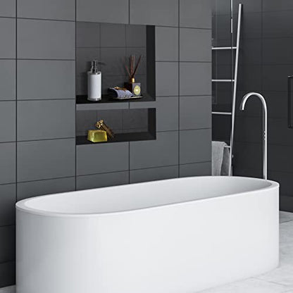 Suteck 25"x17" Shower Niche, 2-Tier Built-in Shelf Tile-Ready Storage Box | 14"x16.5" & 14"x6" Cubby | 100% Waterproof ABS | Over/Flush Mount, Vertical/Horizontal | Multi-Scene For Bathroom, Kitchen - size: 17"x25"