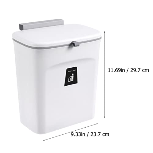 PRETYZOOM 1Pc Wall Mounted Trash Can with Lid Garbage Bin Space Saving Design for Kitchen Bathroom and Home and Stylish Waste Container