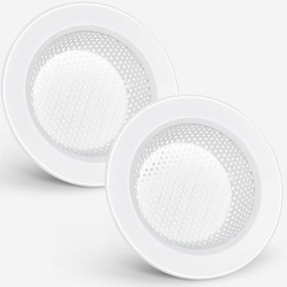 2 Pcs Sink Strainer Stainless Steel Kitchen Sink Drain Strainer Basket Cover Mesh Hair Food Catcher, Large Wide Rim of 4.4 Diameter(Porcelain White) - color: Porcelain White