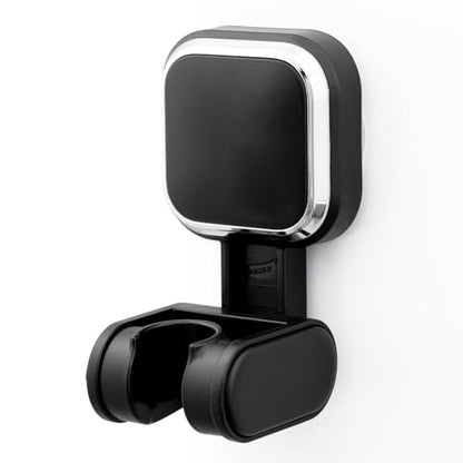 TAILI Shower Head Holder Suction,Adjustable Height & Angle,Universal,Black | bathroom handheld shower wand bracket,no-drill removable waterproof,round,plastic,wall mounted,kids,pets,4.5" - color: Black, size: Square
