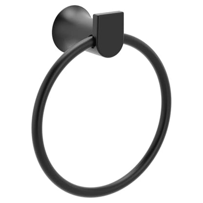 Moen Genta LX Matte Black Modern Wall Mount Bathroom Hand Towel Ring, BH3885BL - color: Matte Black