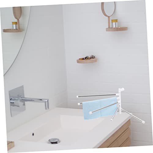 Homoyoyo Nail Wall Mounted Rotating Towel Rack Bar Stainless Steel Storage Shelf Easy Installation Space Saving Bathroom Organizer with Durable Elegant Design