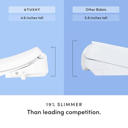 TUSHY Cloud+ Electric Bidet Toilet Seat with Remote, Heated, Elongated | Personal Settings, Instant Warm Water, Air Dryer, Automatic Deodorizer, Night Light, Soft-Close Lid, GFCI Outlet Required - style: Cloud+ Elongated w/Remote