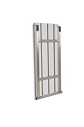 Hermosa 32" x 13.5" Back Wall-Mount Folding Phenolic White Tub Seat with 3" Slats - color: Phenolic White