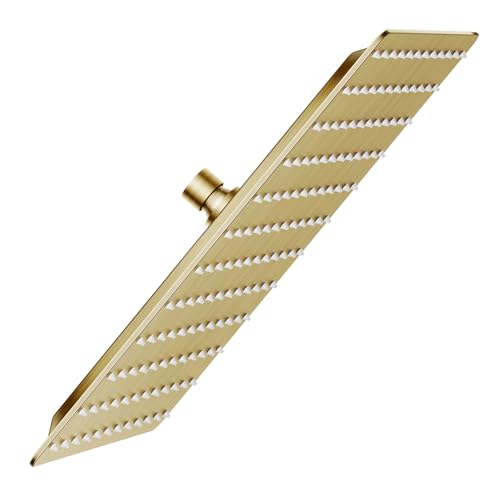 VBFF-Shower Head,rain shower head, 12 inch- Square Shower Head, 1.8 GPM Flow Rate, rainfall showerhead,VBFF09 (Brushed Gold) - color: Brushed Gold, size: 12 Inch