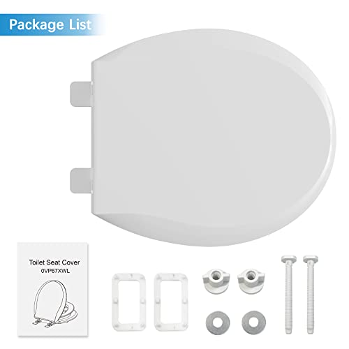 Toilet Seat Elongated White Flat Toilet Seat Cover with Quick Release Easy Clean Hinges, Comfortable Fit for Standard Toilets, Perfect for Home Bathroom Upgrades, Apartments and Guest Restrooms - size: Round with Toddler Seat