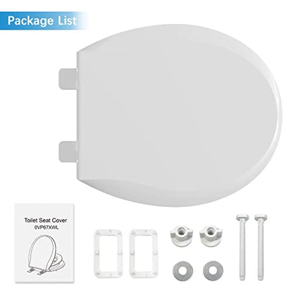 Toilet Seat Elongated White Flat Toilet Seat Cover with Quick Release Easy Clean Hinges, Comfortable Fit for Standard Toilets, Perfect for Home Bathroom Upgrades, Apartments and Guest Restrooms - size: Round with Toddler Seat