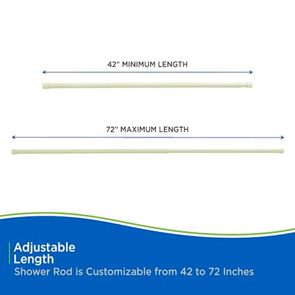 Kenney KN609L/52 Twist & Fit No Tools Spring Tension Standard Shower Curtain Rod with Non-Slip, Non-Scratch Ends, 42-72" Adjustable Length, Easy Install, Sage, 1" Diameter Rust Resistant Steel Tube - color: Sage