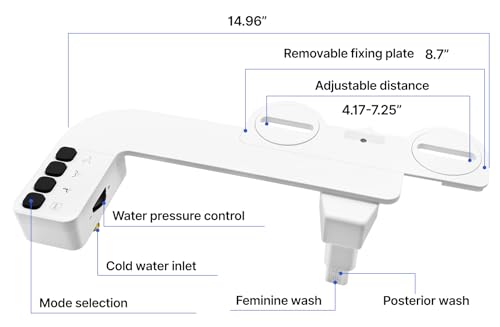 Bidet Attachment for Toilet Non-Electric,Ultra-Slim Self-Cleaning Toilet Bidet with Foldable Dual Nozzles,Adjustable Water Pressure for Rear and Feminine Wash(White) - color: A2-Bidet Attachment