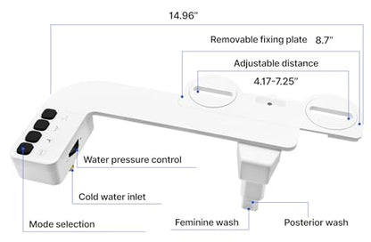 Bidet Attachment for Toilet Non-Electric,Ultra-Slim Self-Cleaning Toilet Bidet with Foldable Dual Nozzles,Adjustable Water Pressure for Rear and Feminine Wash(White) - color: A2-Bidet Attachment