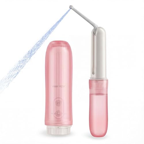 Portable Electric Bidet, Handheld Battery Powered Travel Bidet, Pink | 2 Pressure Modes, Waterproof, Foldable, Pocket-Sized, Cordless, Daily Hygiene Cleaning at Home, Camping and Travel - color: Pink