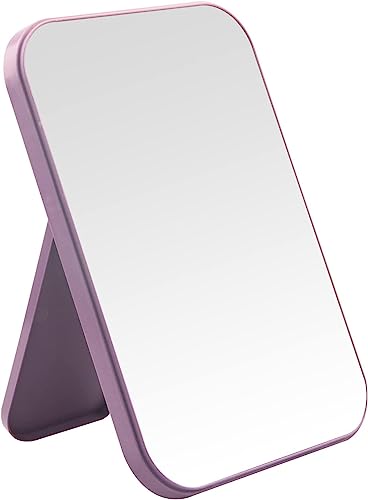 8-Inch Desktop Makeup Mirror, Portable Princess Mirror,Table Desk Wall Hanging Dual-Purpose Square Mirror Purple - color: Purple