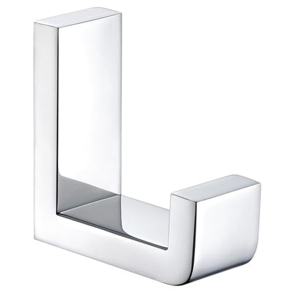Angle Simple Towel Hook Polished Chrome, Bathroom Coat Robe Holder | Solid SUS304 Stainless Steel, L Shape Compact Wall Hook for Dishtowel Hat Umbrella Bag Shirt, Screw Mount - color: Polished Chrome, size: 1 Pack