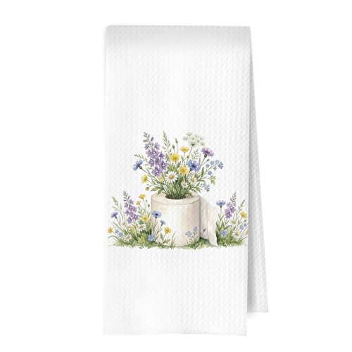 Funny Botanical Bathroom Towel - Funny Floral Botanical Decorative Waffle Hand Towel, Wildflower Toilet Paper Roll Hand Towels for Bathroom, Cottagecore Gifts for Women, 16×24 Inch - color: Botanical- 01
