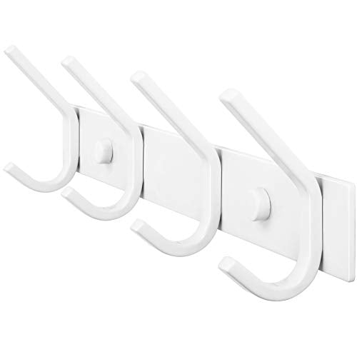 WEBI Coat Rack Wall Mounted,Coat Hooks Wall Mount,Coat Hanger Wall Hook Rack,4 Hooks for Hanging Coats,Hats,Jacket,Clothes,White - size: 4 Hooks