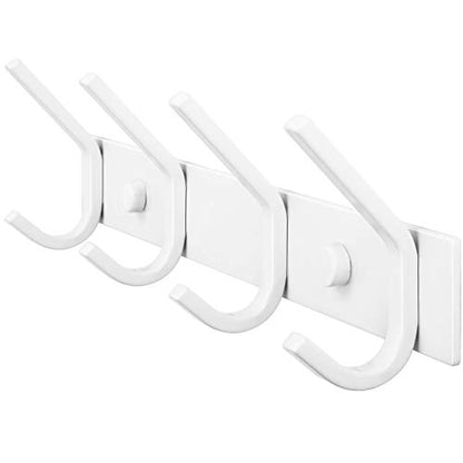 WEBI Coat Rack Wall Mounted,Coat Hooks Wall Mount,Coat Hanger Wall Hook Rack,4 Hooks for Hanging Coats,Hats,Jacket,Clothes,White - size: 4 Hooks