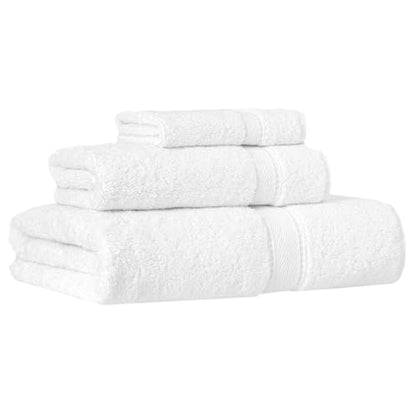 Supreme Terry 3-Piece 100% Turkish Cotton Towel Set, Hotel Quality Soft & Absorbent, 1 Luxury Bath Towel 1 Hand Towel 1 Washcloth-White - color: White, size: 3 Pcs Set