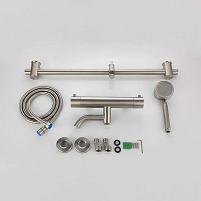 Thermostatic Shower System Stainless Steel, Wall Mounted Shower Set Modern with Shower Head Hose Tap, Adjustable Shower Mixer Set for Bathroom Hotel