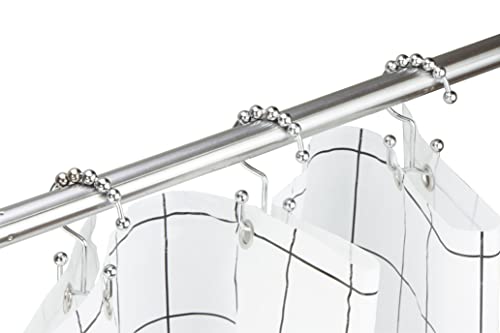 Shower Curtain Hook yyangz 12PCS Chrome Color Stainless Steel Shower Curtain Rings, Metal Double Glide Rollers Shower Hooks for Bathroom Shower Curtain Rods,Double Shower Hook - color: Chrome Color