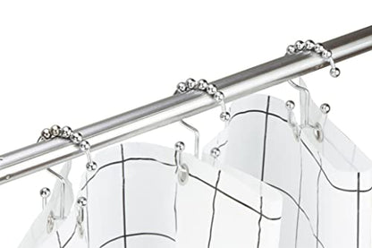 Shower Curtain Hook yyangz 12PCS Chrome Color Stainless Steel Shower Curtain Rings, Metal Double Glide Rollers Shower Hooks for Bathroom Shower Curtain Rods,Double Shower Hook - color: Chrome Color