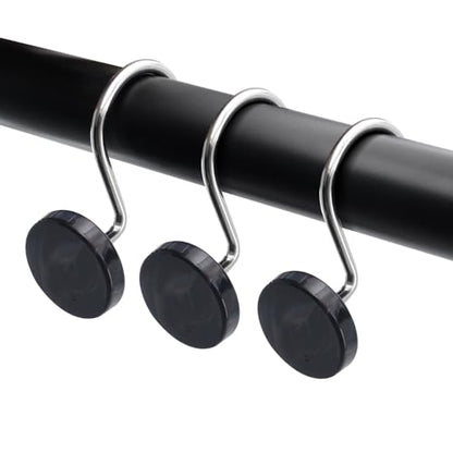 J&V TEXTILES Shower Curtain Hooks Rings, Rust Resistant Metal Double Glide Shower Hooks Rings for Bathroom Shower Rods Curtains, Set of 12 Hooks (Marble) - color: Marble