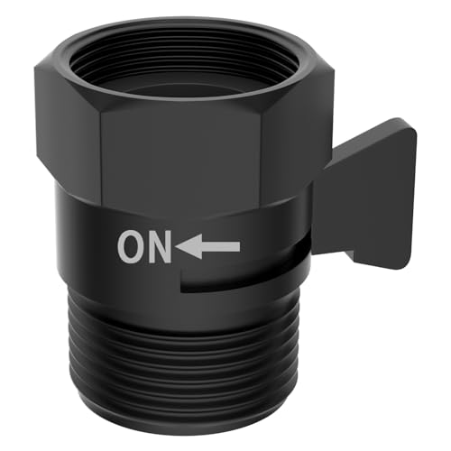 Hibbent All Metal 1 Pack Shower Head Flow Control Valve, G1/2 Brass Shut-off Valve with Metal Handle Lever, Shut OFF Water Flow Control Regulator for Handheld Shower, or Bidet Sprayer, Matte Black - color: Black