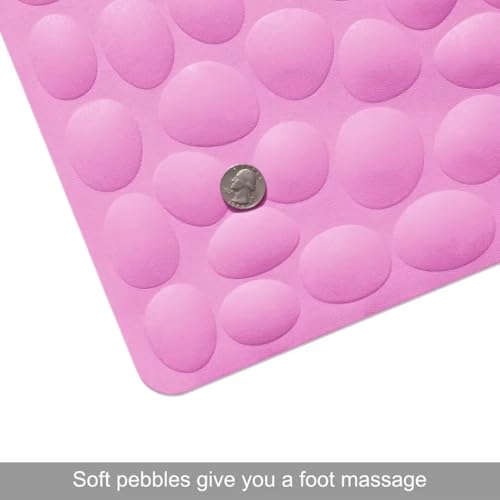 Non-Slip Bathtub Mat OTHWAY Soft Rubber Bathroom Bathmat with Strong Suction Cups (Pink, 16x31.5 inch) - color: Pink, size: 31.5" x 16" (Rectangular)