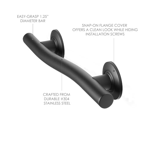Seachrome 24 inch Bathroom Wave Grab Bar Polished Finish - color: Polished, size: 24