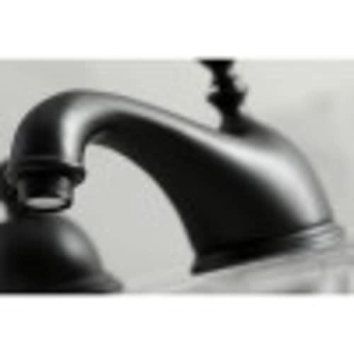 Kingston Brass KS3968PX Restoration Widespread Lavatory Faucet with Porcelain Cross Handle, Brushed Nickel - color: Brushed Nickel