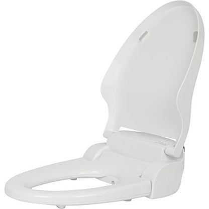 ALPHA BIDET JX2 Round Bidet Toilet Seat, White, Endless Warm Water, *NEW* Bowl Mist, LED Light, Quiet Operation, Wireless Remote, Stainless Steel Nozzle, Sittable Lid, 3 Year Warranty - color: White, size: Round