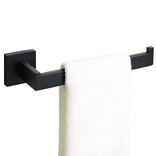 Alise Hand Towel Holder Towel Bar for Bathroom Wall Mount,Matte Black | SUS304 Stainless Steel Towel Ring Square Towel Hanger Towel Rack for Bathroom Lavatory Kitchen - color: Matte Black