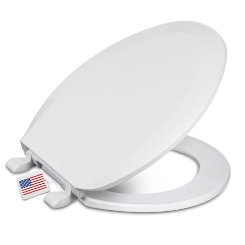 Centoco Elongated Toilet Seat, Economy, USA, DSAMAZ16-001, White | Closed Front, Cover, Plastic, Made in the USA - color: White, size: Elongated