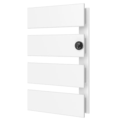 K&KALONZO Electric Towel Warmer Wall Mounted, Fast Heat in 2 Min, NTC Safety | 5 Timers & 3 Heat Levels Control, 2H Rapid Dry, Plug-In/Hardwired, Anti-Scald, Aluminum Heated Towel Rack for Bathroom, K4RW - color: White, size: 4-Bar