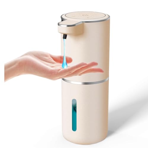 Automatic Liquid Soap Dispenser,Touchless Hand Soap Dispenser USB Rechargeabled Dispenser Electric,Wall Mounted 4 Levels Adjustable Dispenser Pump for Bathroom Kitchen Dish Soap Gold - color: Gold, style: Gel