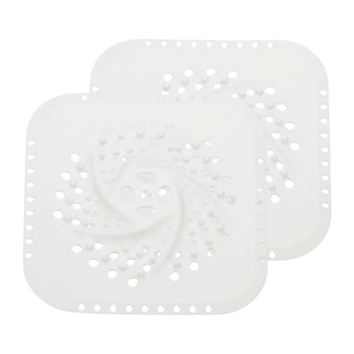 uxcell 2 Pcs Square Drain Cover, 5.7 Inch Shower Hair Catcher Drain Cover for Shower Room Bathtubs Kitchen Sink Laundry Room, White - color: White