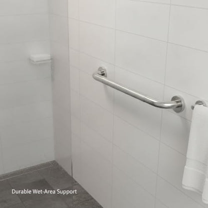 Stainless Steel Bathroom Grab Bar, Silver Textured Grip Handrail for Shower and Bathtub, Durable Wall Mount Rail - size: 12.99 x 0.98 x 2.95 in