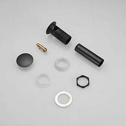 15/8" Bathroom Faucet Vessel Vanity Sink Pop Up Drain Assembly Stopper Plug | with Overflow Fits Bathroom Standard Sink Hole 1-1/2" to 1-3/4" Oil Rubbed Bronze Push & Seal by Homevacious - color: Oil Rubbed Bronze, style: With Overflow