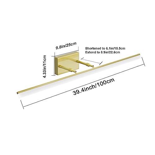 Aipsun Brushed Brass Vanity Light Fixtures 40inch Modern LED Bathroom Fixtures Gold Vanity Lighing for Bathroom Wall Light Fixtures 5500K - color: Brushed Gold, size: 40 in
