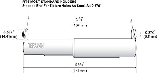 Standard Toilet Paper Holder Extender, Silver | Extra-Large Rolls Perfect for Double, Triple Rolls in Regular or Ceramic Bathroom wall Holders - color: Silver