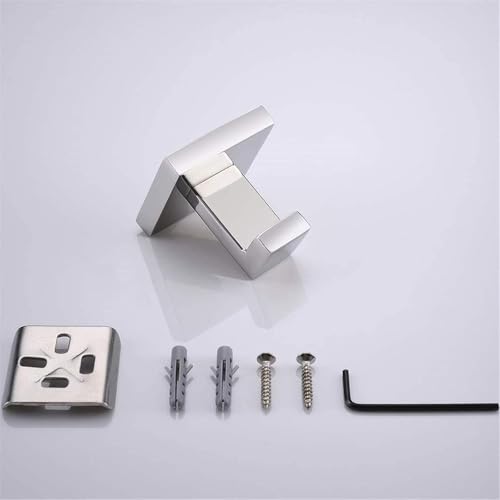 Nolimas Towel Hook Stainless Steel Bathroom Rustproof Clothes Towel Coat Hook Wall Mounted Square Toilet Kitchen, Heavy Duty Door Hanger, 1 Pack, Chrome Polished - color: Chrome Polished, size: 1 Pack