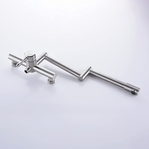 Kitchen Faucet Wall Mount with Side Sprayer, Folding Design for Bar Taps | 304 Stainless Steel Constructed, Rotatable, 8"" Center, Commercial Use - color: Style C, Independent Stand