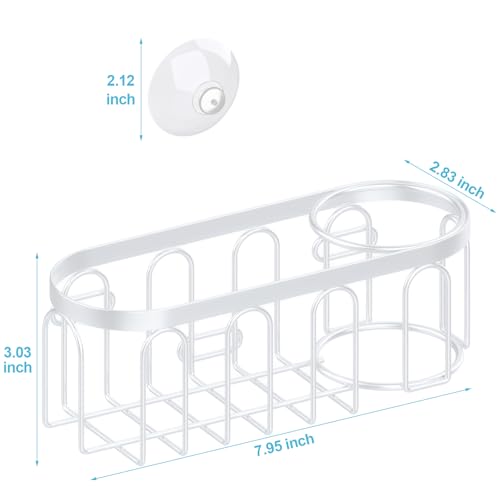 2-in-1 Sponge Holder for Kitchen Sink, Sink Caddy Kitchen Sink Organizer with 3 Suction Cups, No Drill Rustproof Sink Sponge Holder for Dish Brush, Soap & Sponge (White) - color: A Style-White