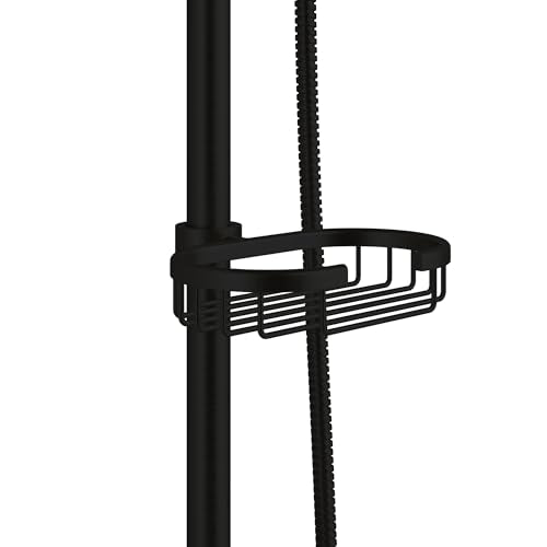 PULSE ShowerSpas Kauai III Matte Black Rain Shower Head with Handheld Spray - 1.8 GPM, 8" Showerhead, 5-Function HandShower, Adjustable Slide Bar - Shower Heads with Handheld Spray Combo - color: Matte Black, size: 1.8 Gallon Per Minute