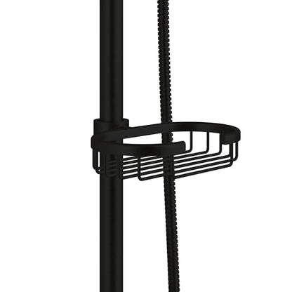 PULSE ShowerSpas Kauai III Matte Black Rain Shower Head with Handheld Spray - 1.8 GPM, 8" Showerhead, 5-Function HandShower, Adjustable Slide Bar - Shower Heads with Handheld Spray Combo - color: Matte Black, size: 1.8 Gallon Per Minute