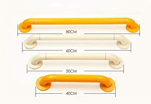 Bathroom Grab Bar Safety Support Rail, Elderly Freestanding Toilet Nylon Bars,Stainless Steel Bar,Children Bathing Handle,Anti-Slip - color: Yellow, size: 40cm