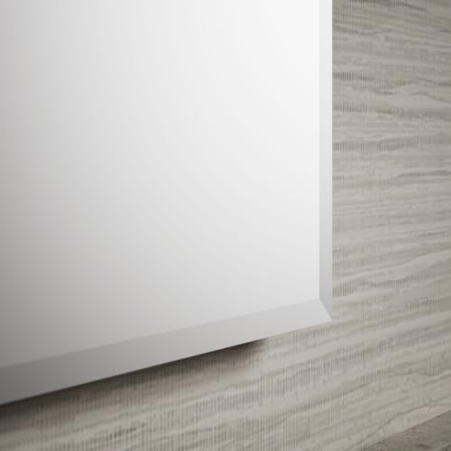 Kohler CB-CLC1526FS Frameless Bathroom Mirror Medicine Cabinet, Single Door, Rectangular Beveled Edge Frame, Bathroom Cabinet Mirror, Adjustable Shelves, 15 in. W x 26 in. H