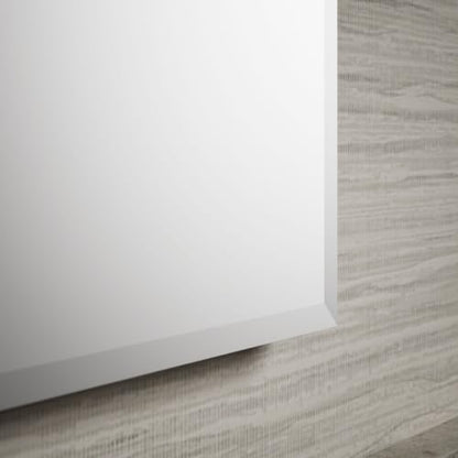 Kohler CB-CLC1526FS Frameless Bathroom Mirror Medicine Cabinet, Single Door, Rectangular Beveled Edge Frame, Bathroom Cabinet Mirror, Adjustable Shelves, 15 in. W x 26 in. H